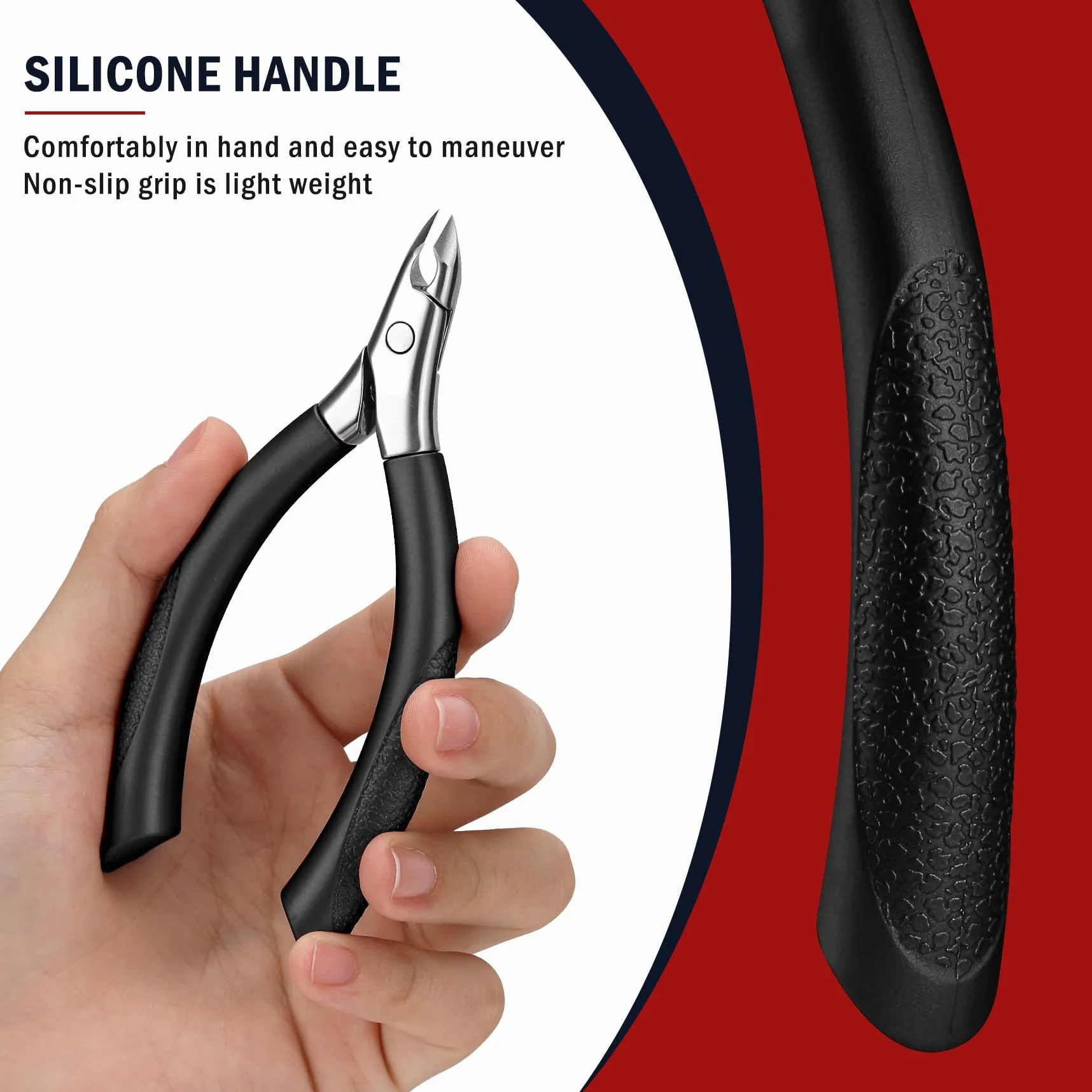 FVION Coupe Cuticule Acier Inoxydable Lames Précision Ciseaux Cuticules Professionnelle Outils Manucure Pédicure Cuticle Nipper Noir