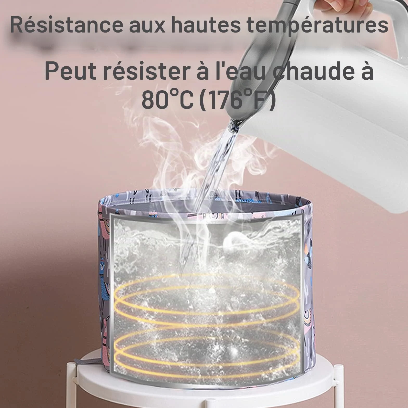 Seau Pliable 26L pour Tremper Les Pieds, Bain De Pieds Portable, Bassine Pliante pour Camping Pêche Plage Jardin