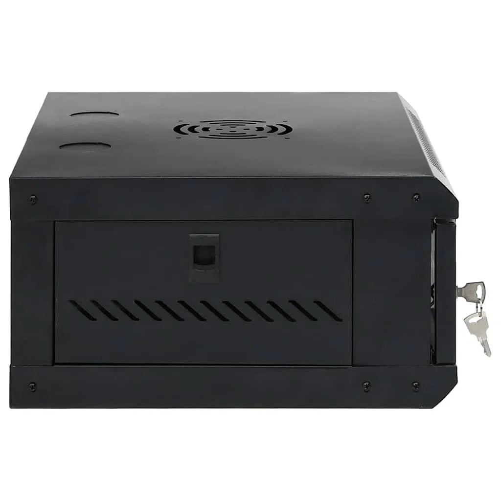 Armoire réseau, 53 x 45 x 21 cm, boîtier mural pour serveurs, réseaux EDV, noir, armoire en acier verrouillable, fenêtre de visualisation