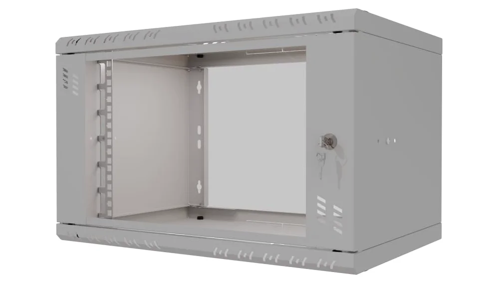 Armoire Réseau 19 Pouces - Baie Informatique 6U - Baie de Brassage pour Montage Mural - Capacité de Charge 40 kg - Profondeur 350 mm - Armoire Informatique - Gris