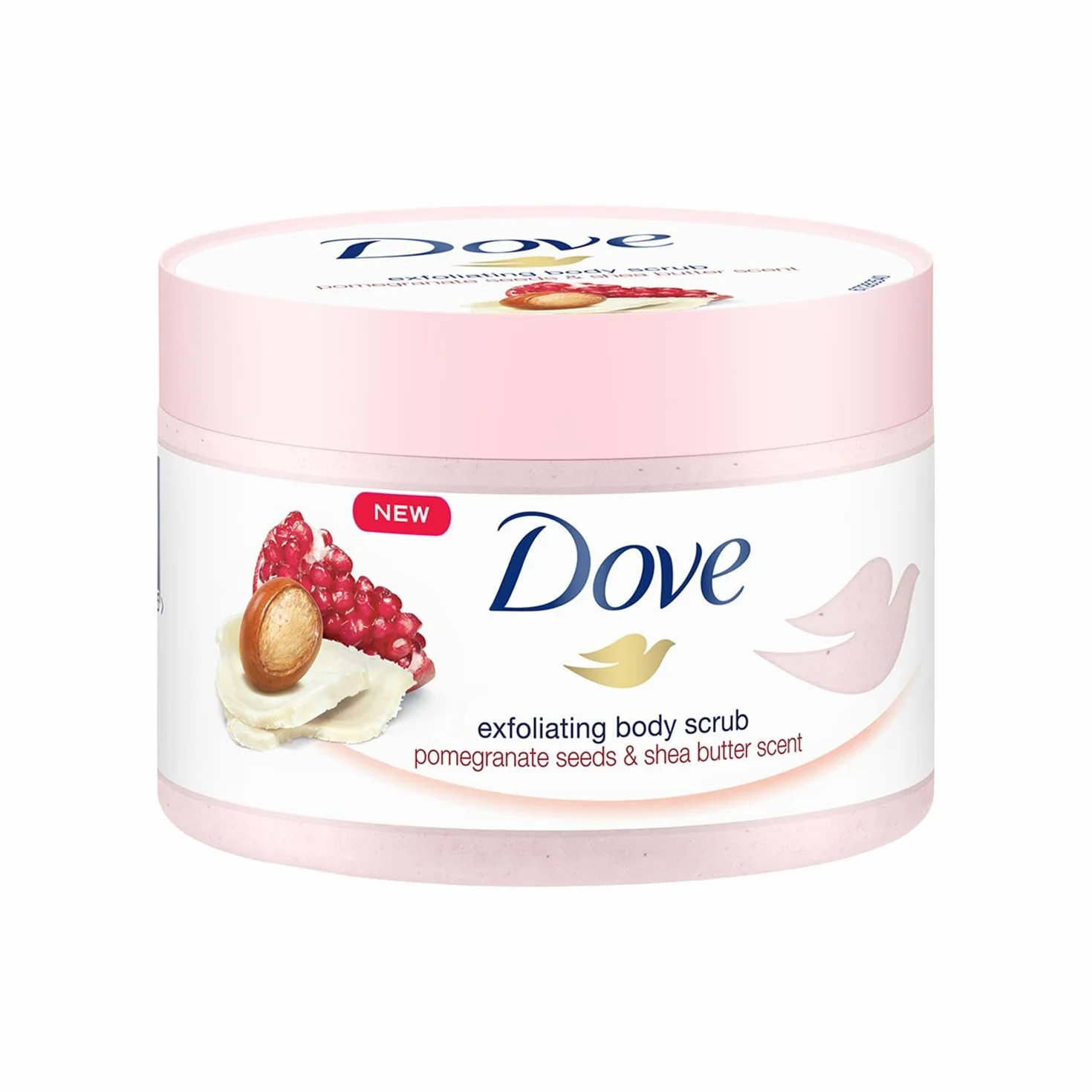 Dove Gommage douche exfoliant graines de grenade beurre de karité 225 ml paquet de 4