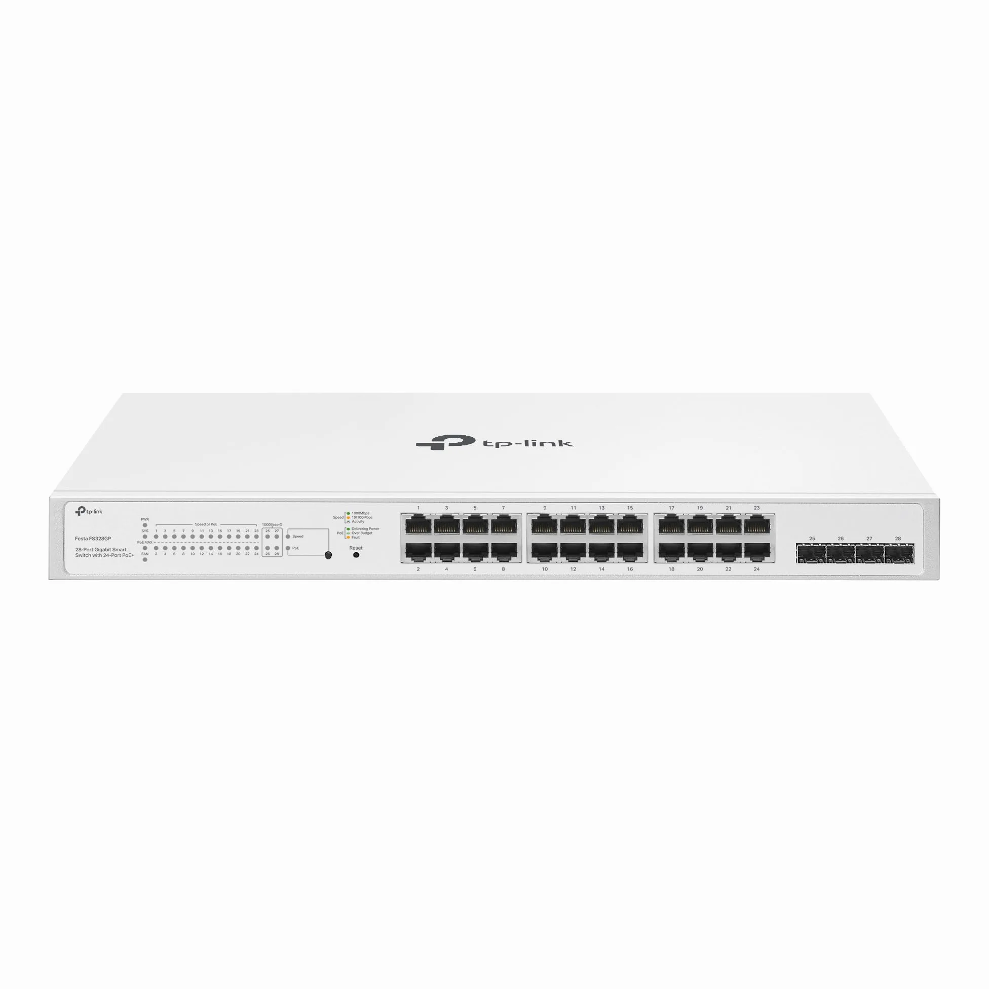 TP-Link Festa FS328GP Commutateur PoE+ Gigabit 28 Ports, 24 PoE, 250 W, Gestion dans Le Cloud, Optimal pour Les Grands réseaux, QoS avancé, sécurité et facilité d'utilisation
