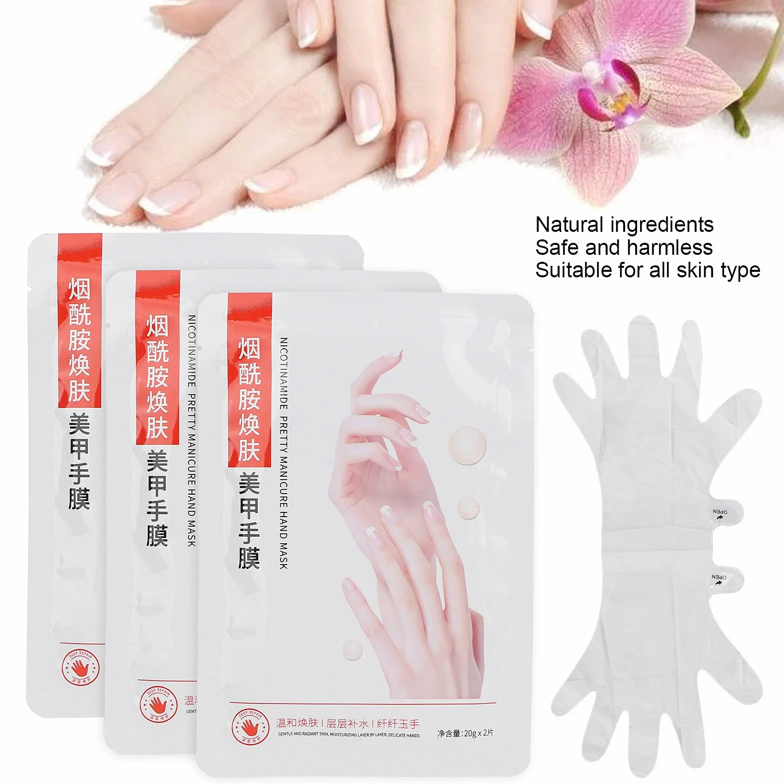 Masque Exfoliant pour les Mains Bio Gants Hydratants Peeling Réparation Peau Sèche