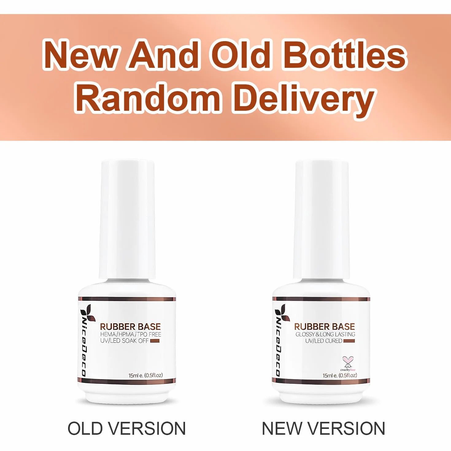 Nicedeco Rubber Base 15ML Clair Semi Permanent Gel Sans HEMA UV LED Gel Polish Renforcement Réparation Manucure Nail Art