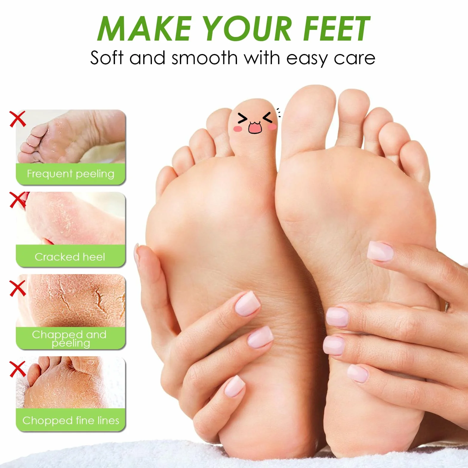 Masque Pied Peeling Nourrissant Aloe Vera pour Pieds Secs et Fendillés