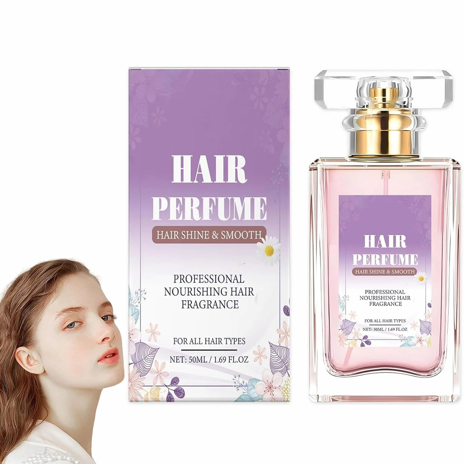 Brume capillaire anti-frisottis nourrissant huiles essentielles phéromones parfum longue durée femme