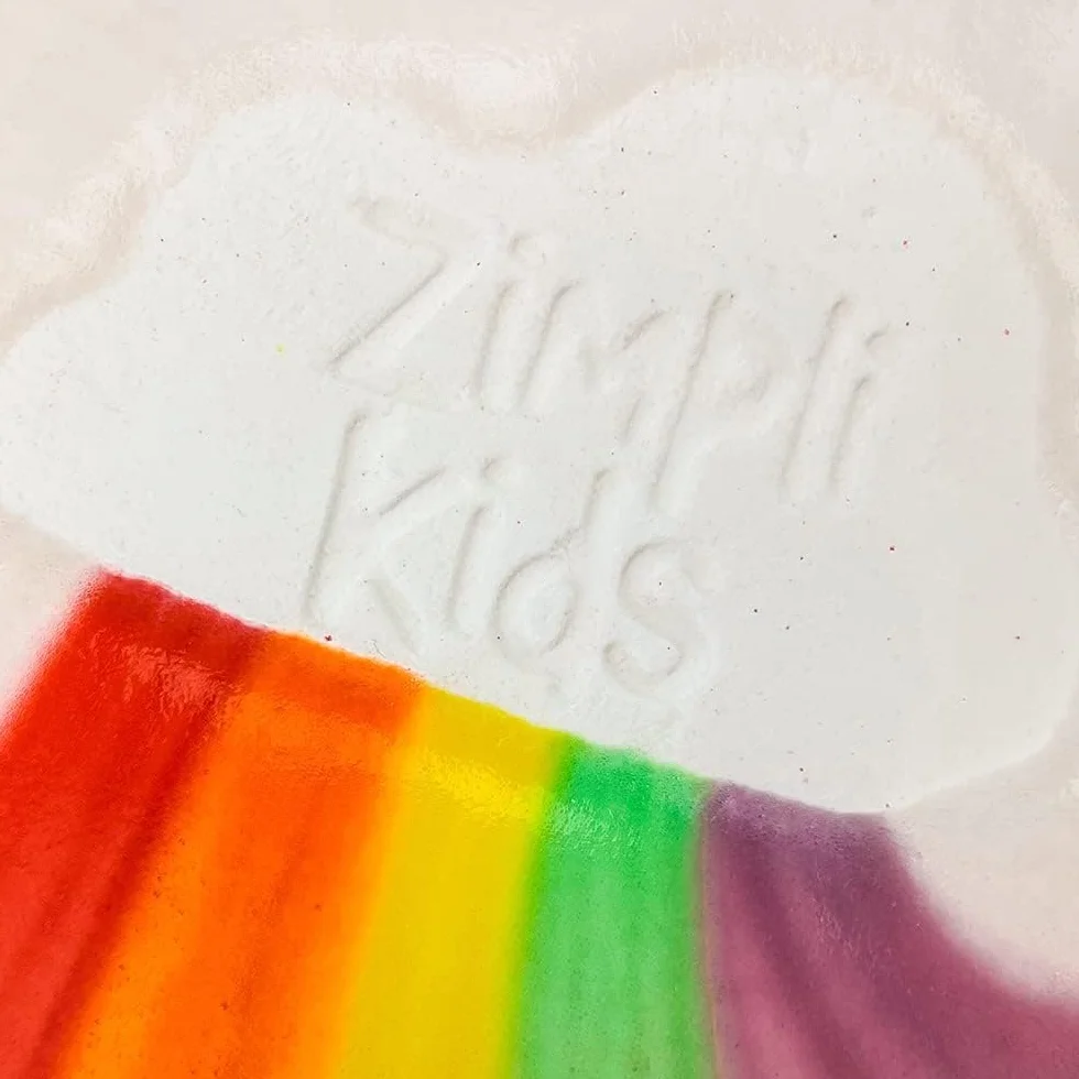 Zimpli Kids Grande Bombe de Bain en Forme de Nuage Arc-en-Ciel Effet Multicolore Jouets de Bain pour Enfants