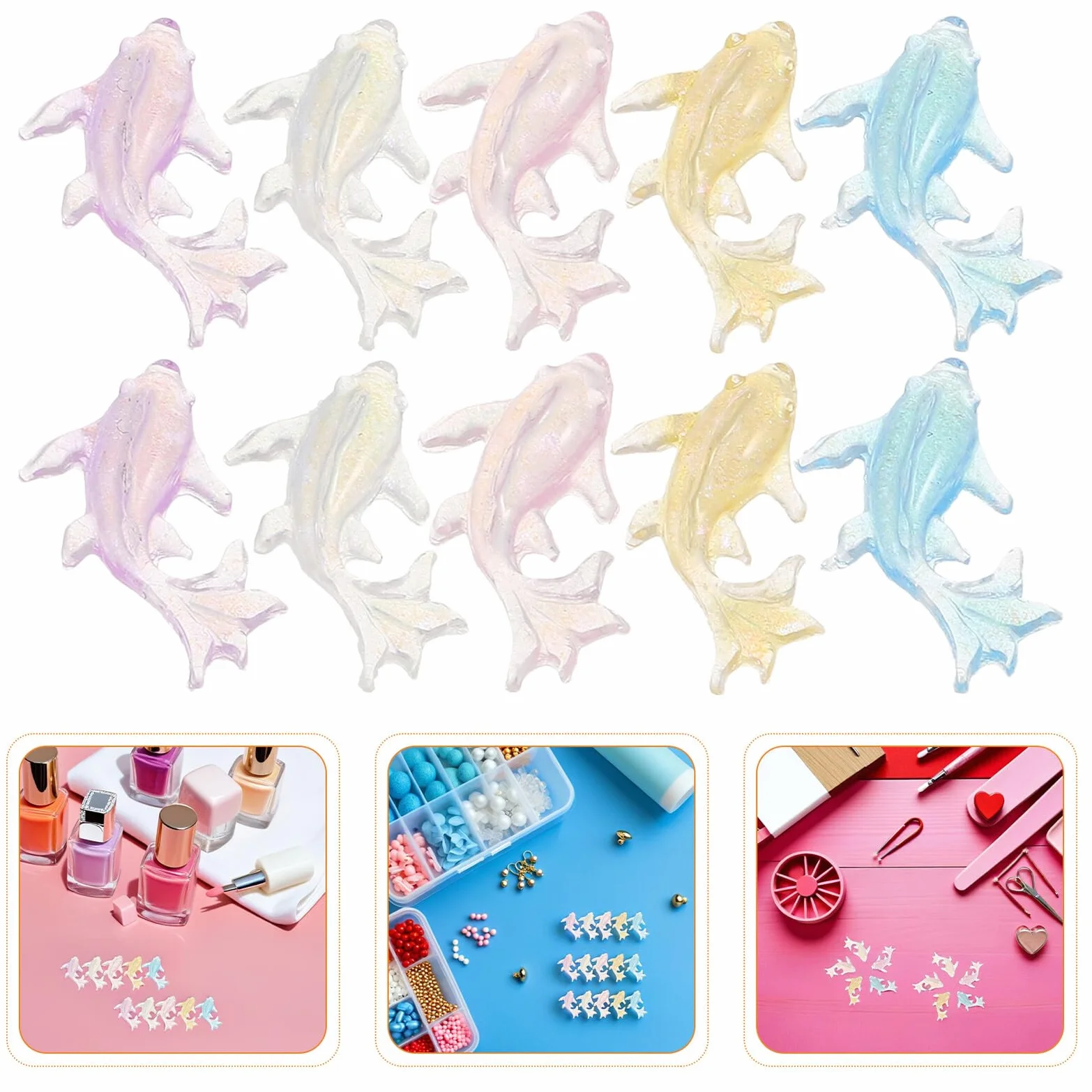 Figurines Miniatures en Résine Dauphin Homoyoyo 250 Pièces pour Nail Art Décoration