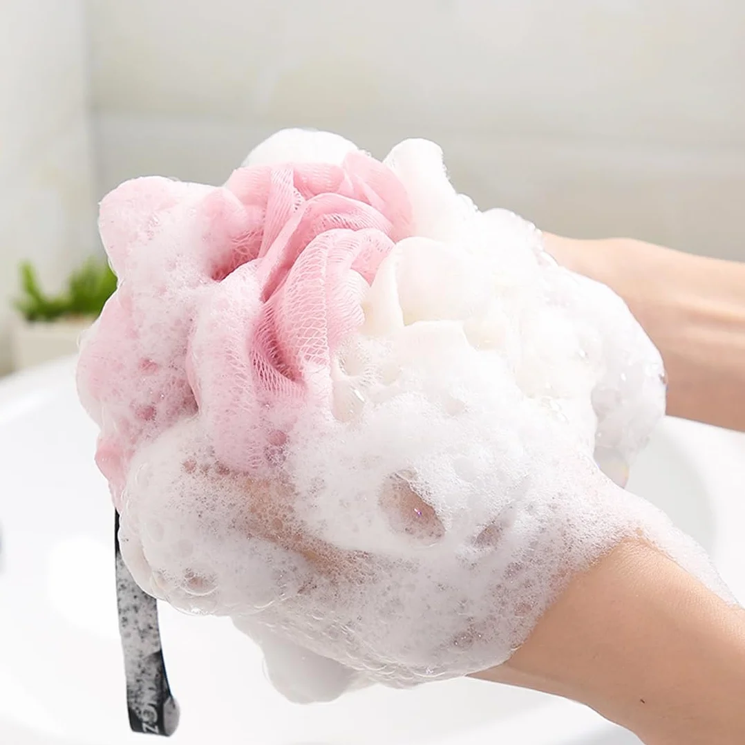 EBHO 2 Pièces Fleur de Douche Eponge Lavable Fleur de Bain