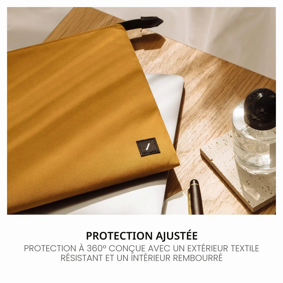 Native Union W.F.A MacBook Sleeve 14" – Étui Minimaliste Fin en matériaux recyclés avec Protection 360 degrés – Compatible avec MacBook Pro 14” M4 (2024), MacBook Air 13” – Noir