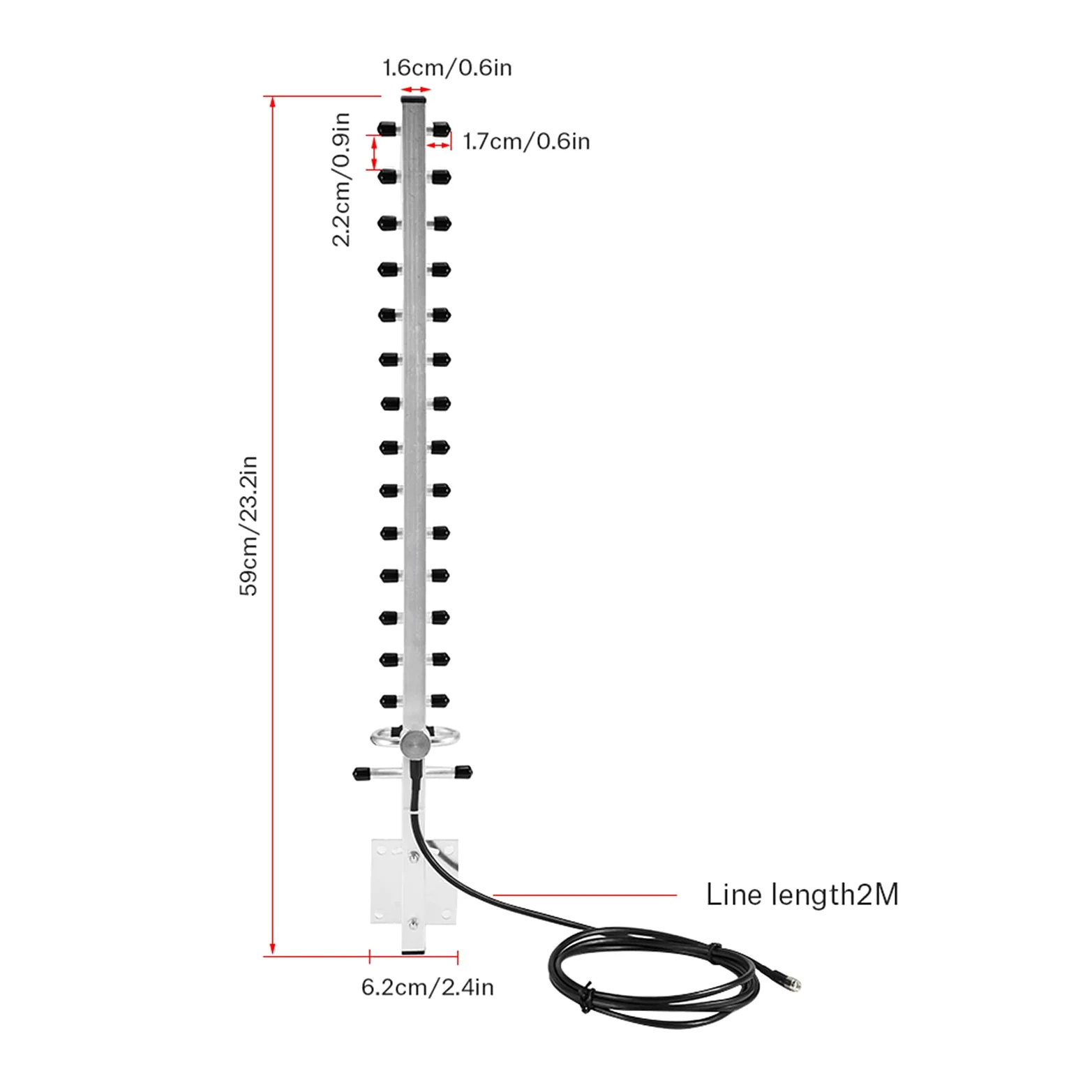 KIMISS Antenne Directionnelle Antenne Routeur sans Fil Argent Connecteur Rpsma 2.4Ghz 25Dbi Antenne sans Fil Directionnelle Routeur WiFi Câble Extérieur 2M