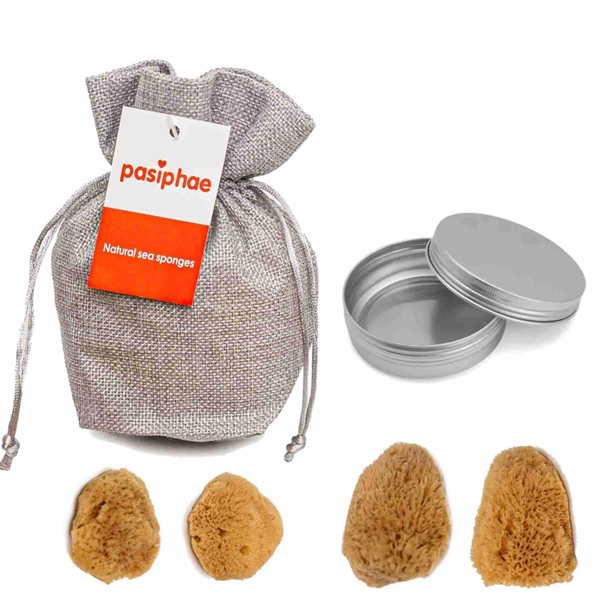 Éponges de mer intimes naturelles non blanchies 100% réutilisables taille 5-7 cm lot de 4