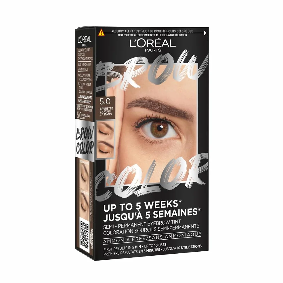 L’Oréal Paris Brow Color Teinture Sourcils Semi-Permanente 5.0 Brunette Tenue 5 Semaines