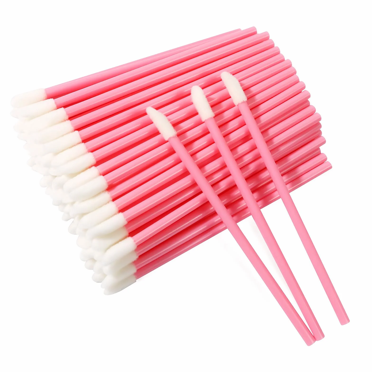 100 Pièces Pinceau à Lèvres Applicateur Rouge à Lèvres Outils Maquillage Lèvres Yeux Rose