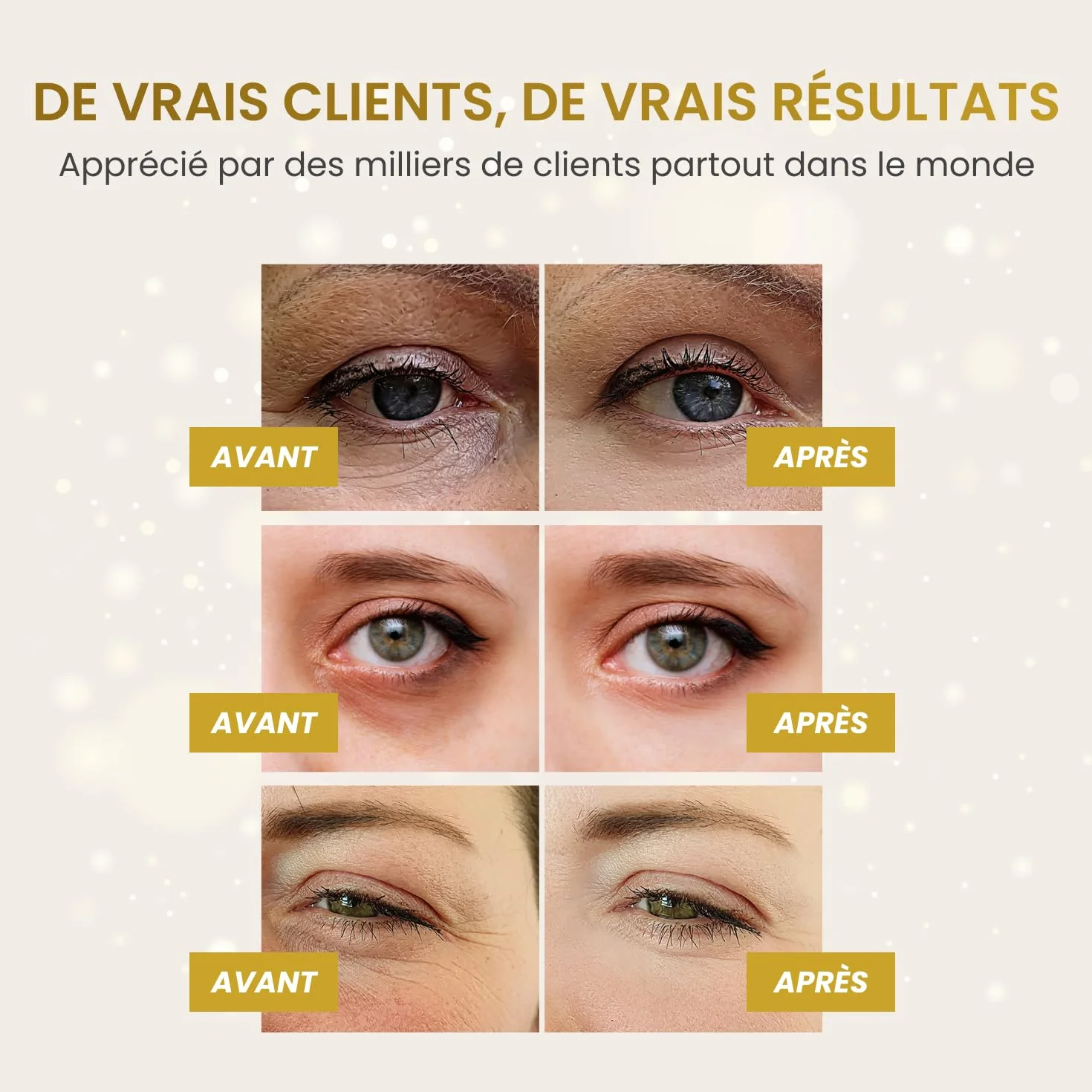 PLANTIFIQUE Skincare Patch Yeux Anti Poche Cernes 24k Gold Masque Visage Collagene Hydratant Contour Yeux Anti Rides 30 Paires