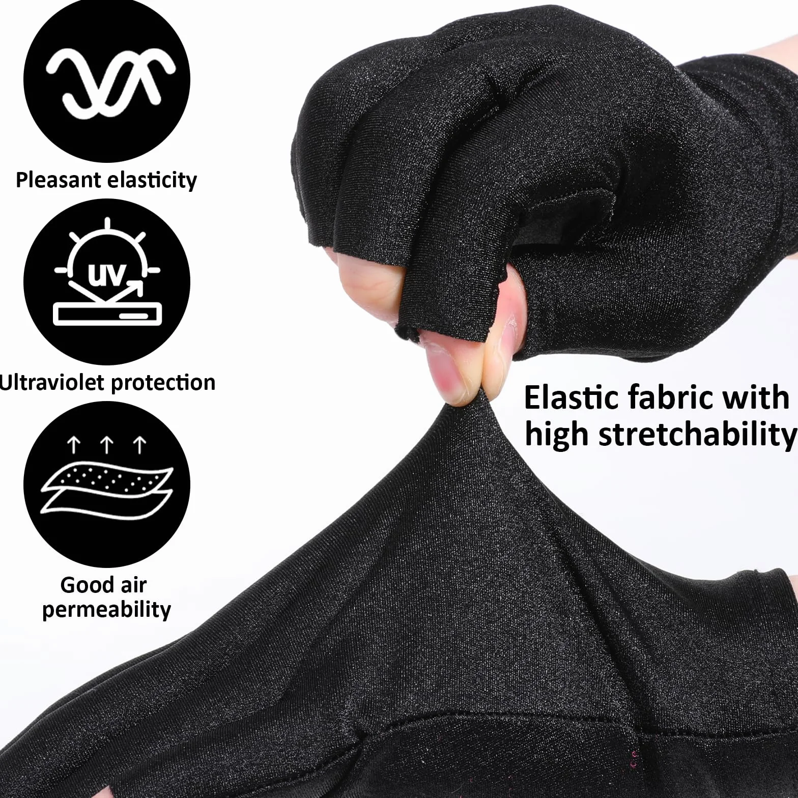 TIESOME Lot de 3 paires Gants de Protection UV en Gel pour Manucure Nail Art