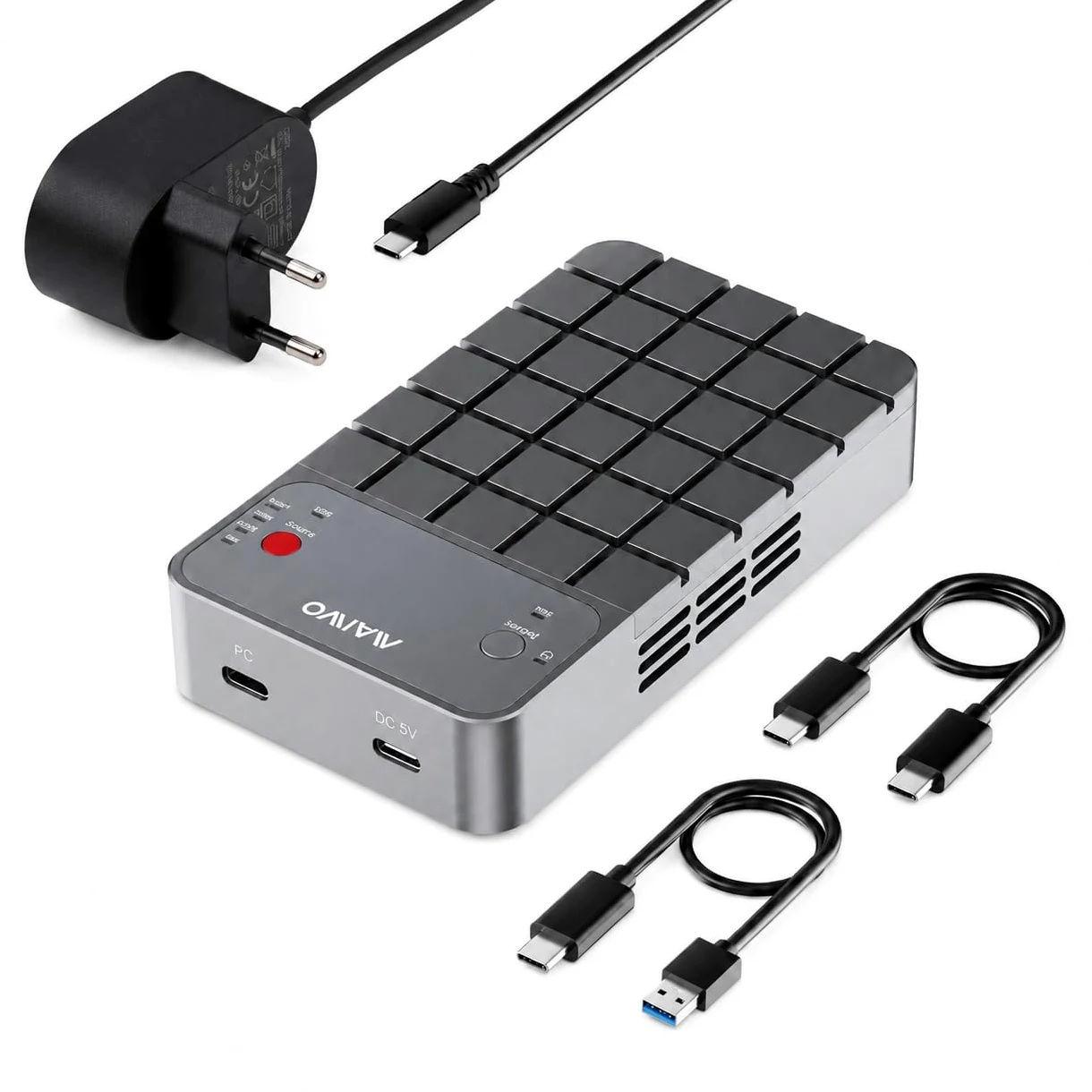 Boîtier SSD M.2 vers USB-C - Boîtier de disque dur externe avec USB 3.1 | Boîtier SSD M.2 NVMe 20 Gbit/s Adaptateur USB-C Démontage facile en aluminium pour ordinateur portable, PC
