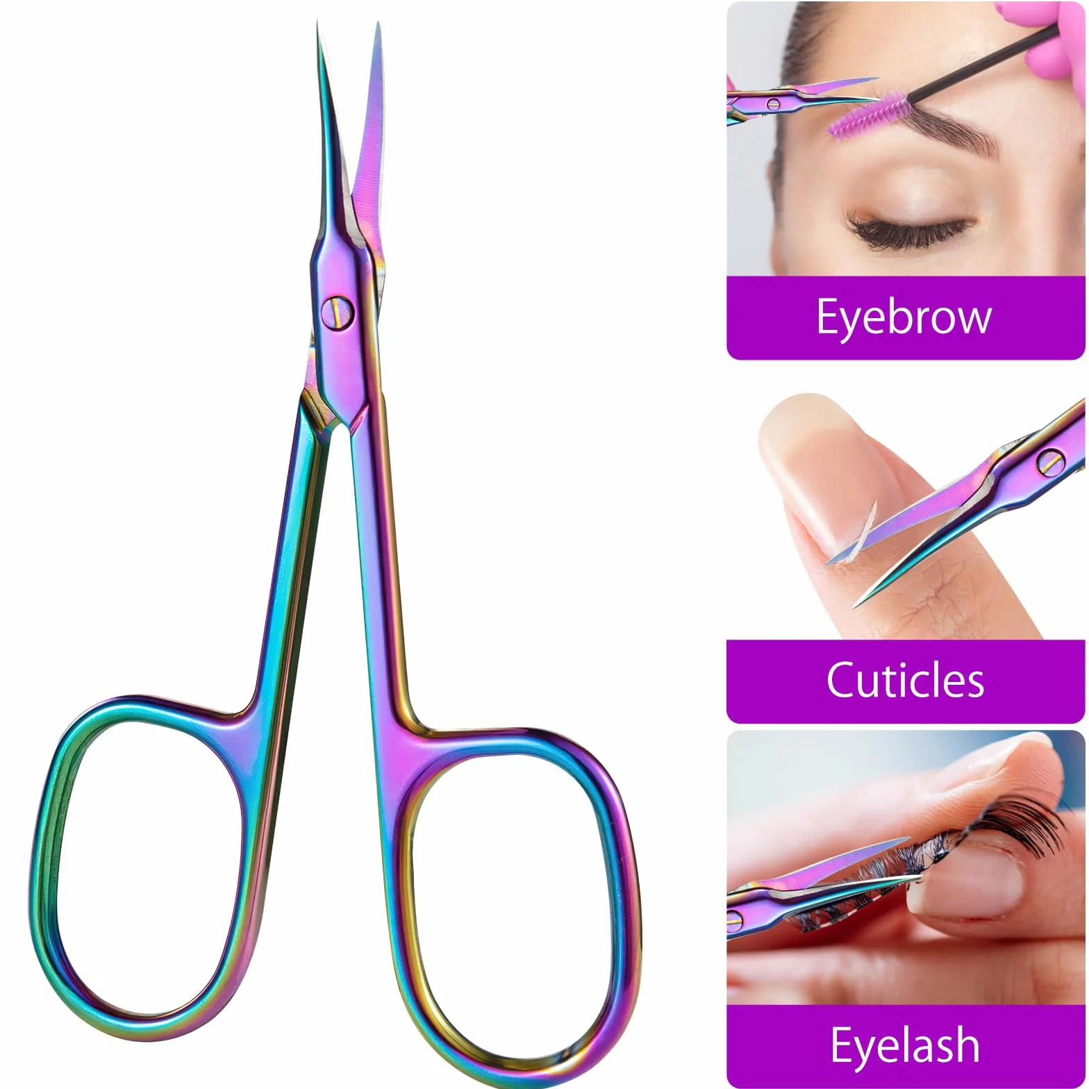 Ciseaux à Cuticules Professionnel Acier Inoxydable Courbés Ultra Fins TNSLAND