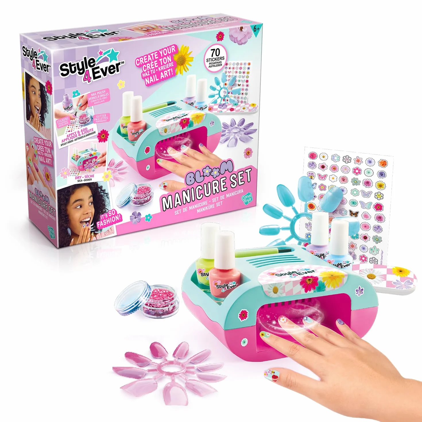Canal Toys Style 4 Ever Set de Manucure Bloom Kit Créatif Nail Art Enfant 8+ Ans