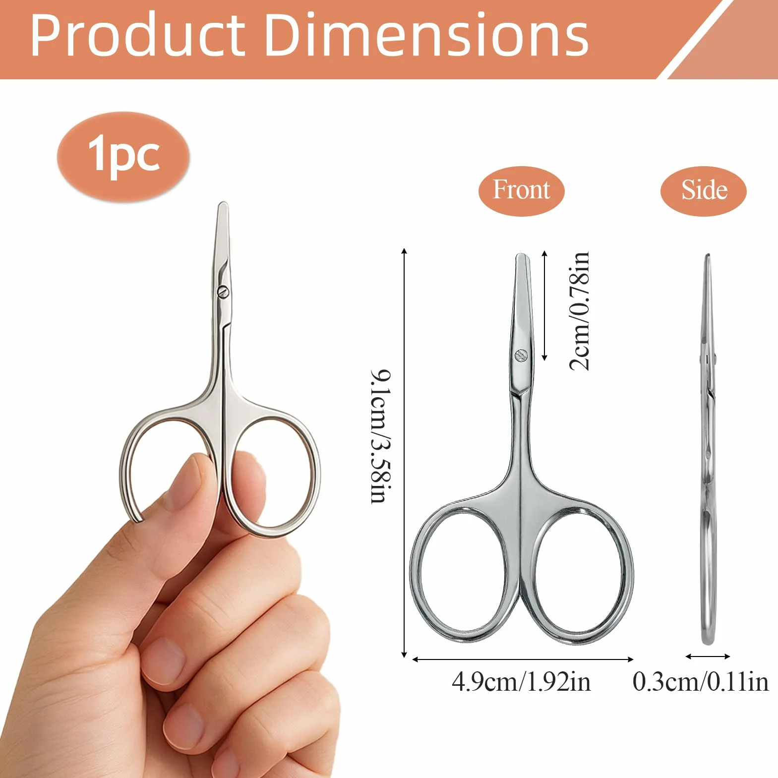 Ciseaux Ongle Acier Inoxydable Bord Arrondi Très Tranchant Coupe Ongle Bebe Argent