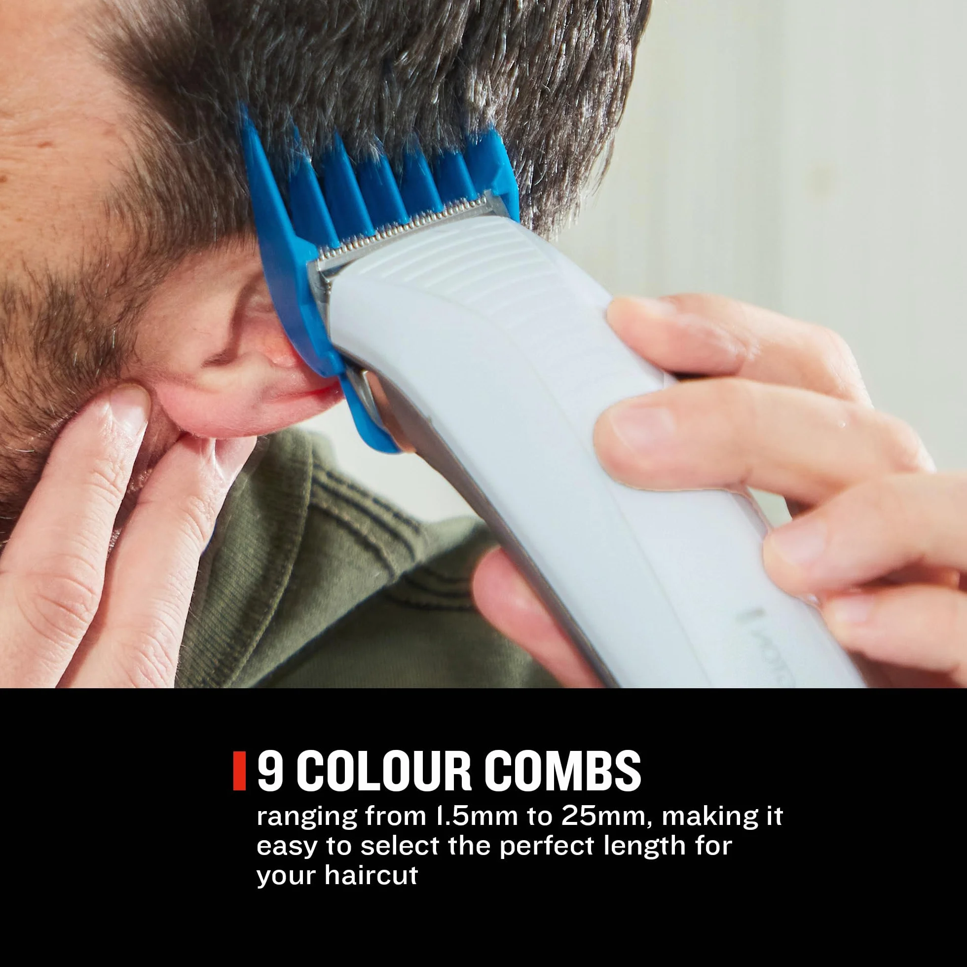 Remington Tondeuse Cheveux ColorCut HC5035 Lames acier inoxydable 11 Sabots 1,5-25mm