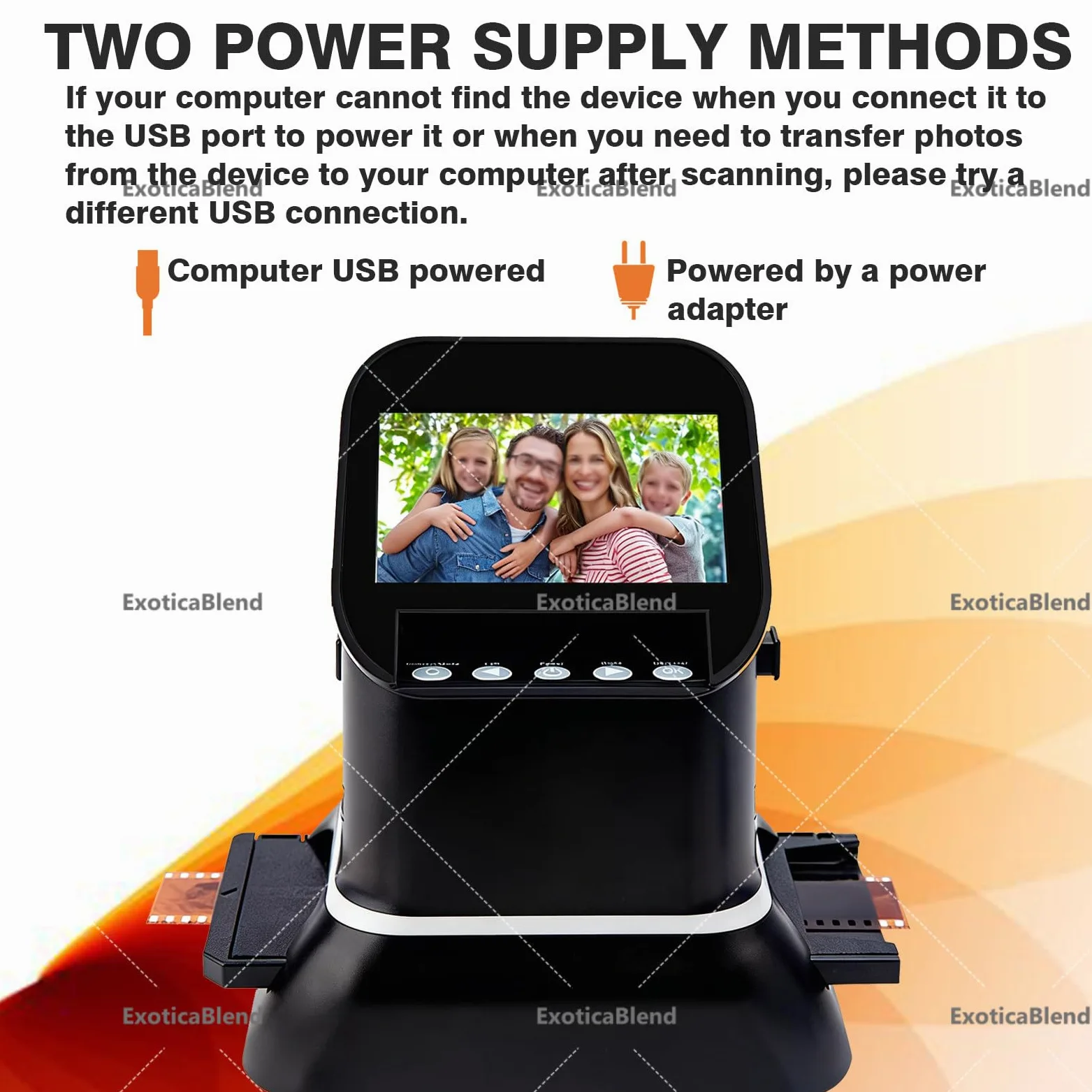 Scanner de Diapositives et Films 120 Haute Résolution, convertisseur Numérique 1080p pour Négatifs et Diapositives 35mm, 135, 126 et 127 Au Format JPEG