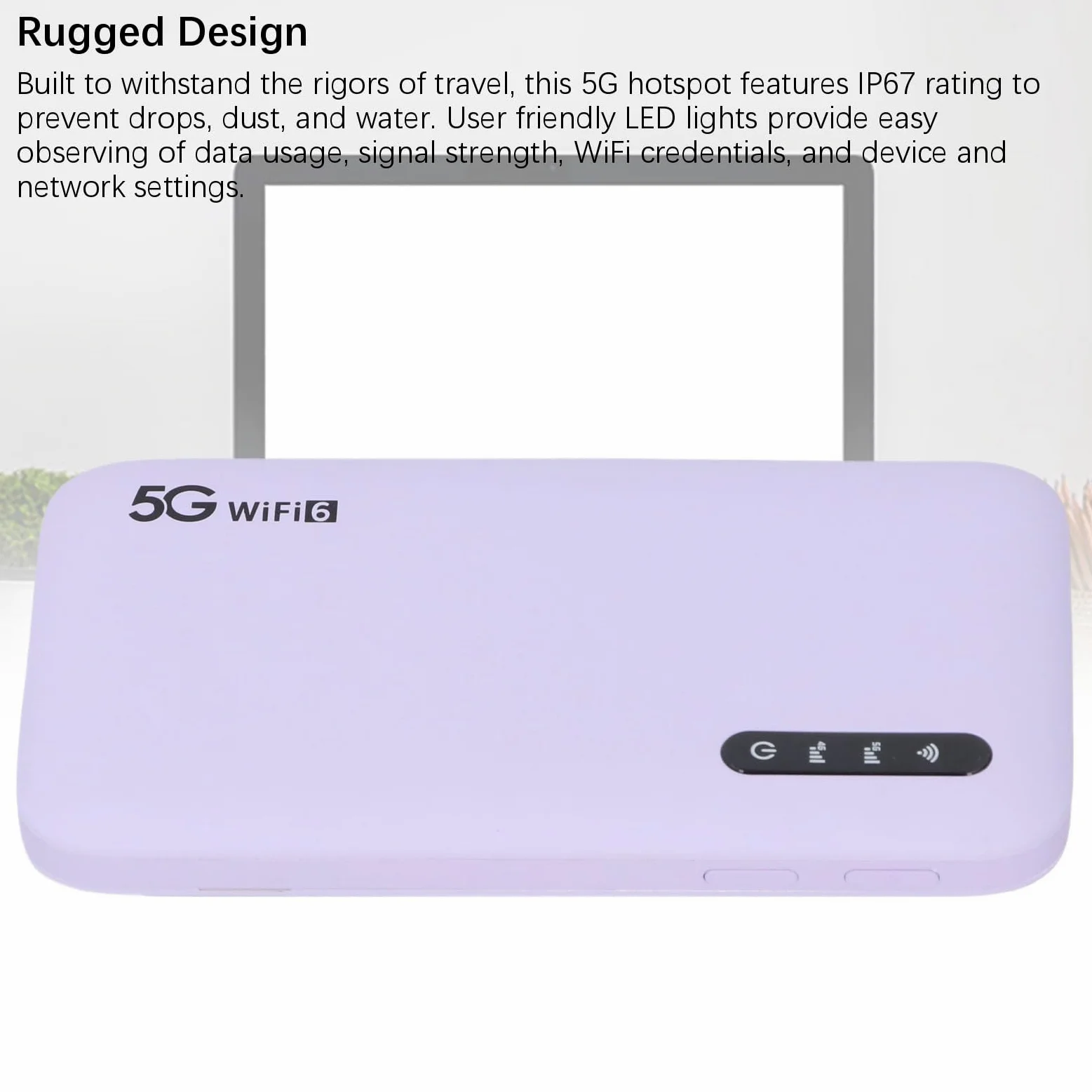 Point D'accès Mobile 5G, Routeur Wi-FI Haut Débit de Wi-FI 6 avec Emplacement pour Carte Nano SIM, Compatible avec 16 Appareils, Batterie 6100 MAh, Point D'accès Wi-FI Portable