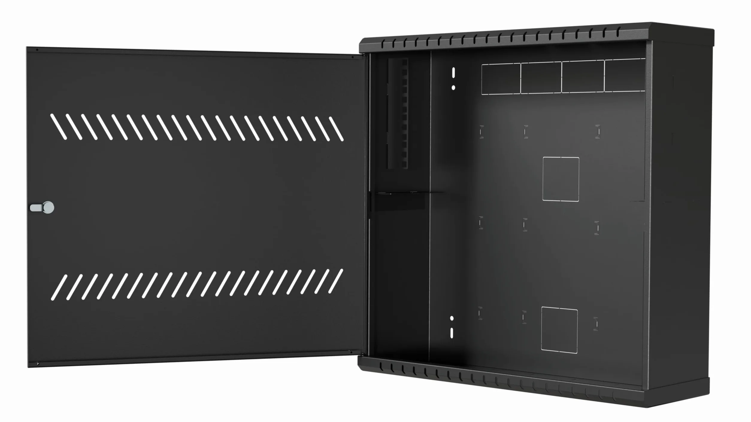 CCTV Armoire Murale 3U + 4U 19 Pouces 180 mm | Baie Informatique en Acier | Bureau Informatique, NVR, Boîtier pour Caméra de Vidéosurveillance, Dimensions compactes, Réglable, Noir