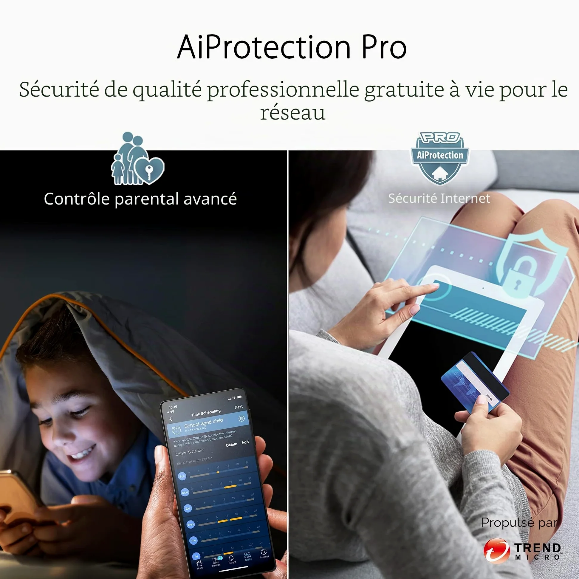 ASUS ZenWiFi Pro ET12 Noir - Pack de 2 - Système Wi-FI 6E AX Mesh, Tri-Bande, 11 000 Mbit/s, 600m2, AiProtection avec TrendMicro à Vie, Port WAN/LAN 2,5 Gigabit + 2 Ports LAN Gigabit, AiMesh