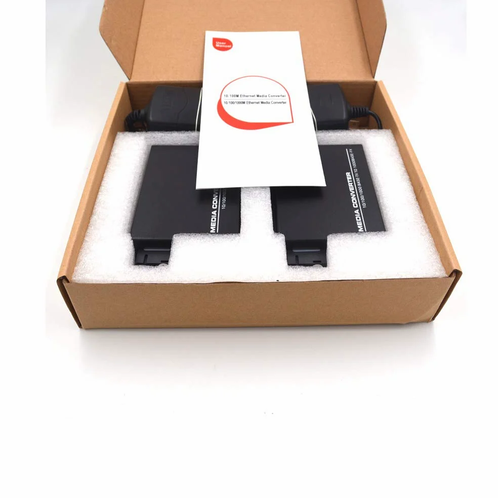 Convertisseur de média Gigabit Ethernet SC, une paire de 10/100/1000 m RJ45 vers 1000 m fibre monomode bidirectionnelle jusqu'à 20 km