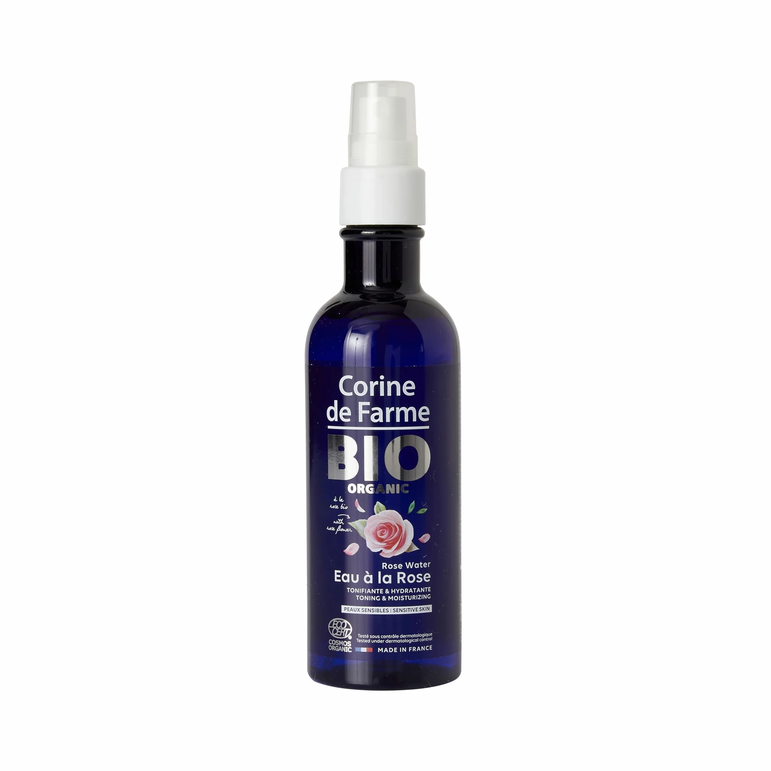 Corine de Farme Eau de Rose Bio Soin Démaquillant Hydratant Anti-Rougeurs Peaux Sensibles 200 ML