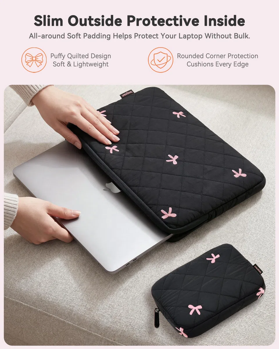 Bagasin Housse Ordinateur Portable Matelassée Femme pour MacBook Air 13,6