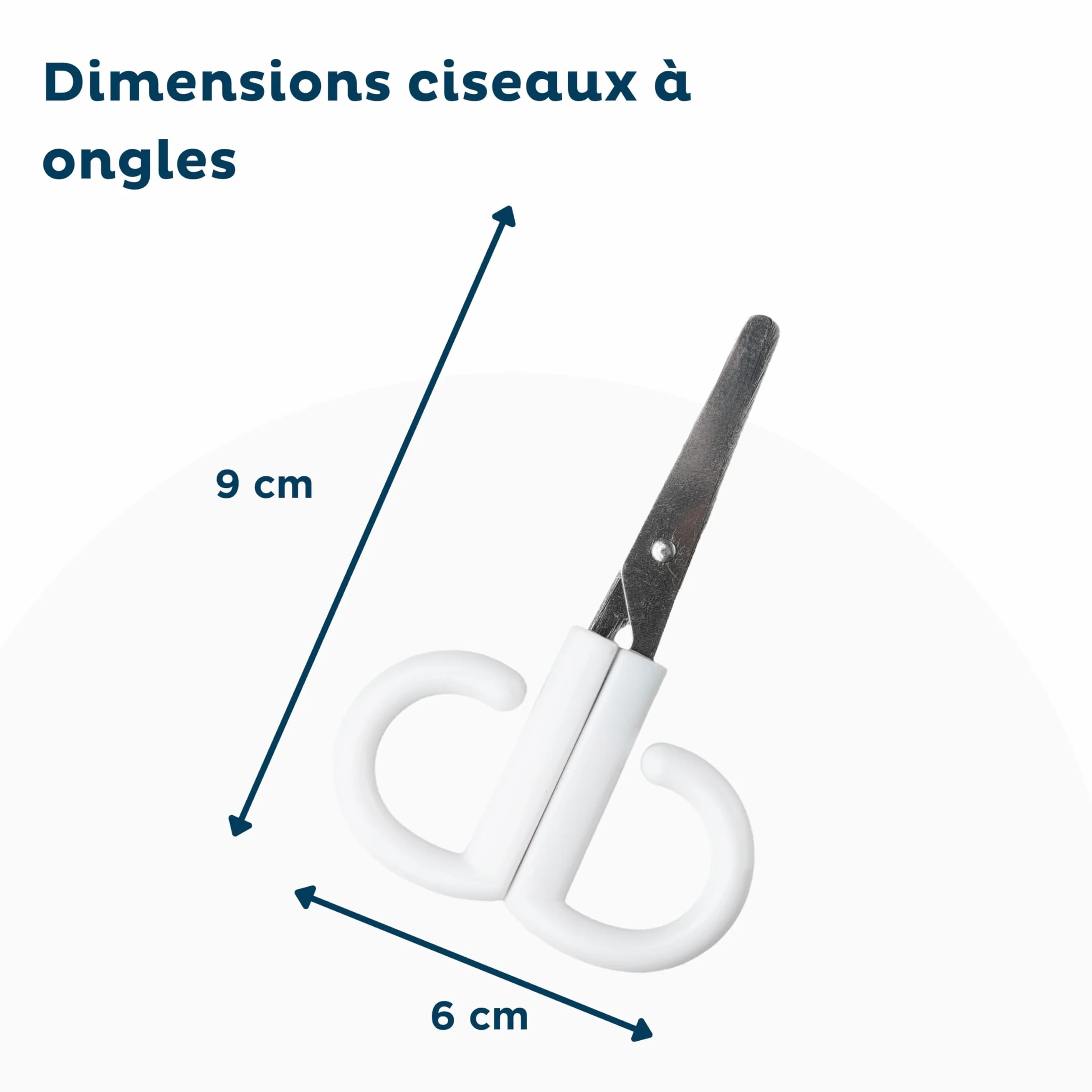 THERMOBABY Ciseaux à Ongles Bébé Lames Inox Arrondies Poignée Ergonomique Nouveau-Né