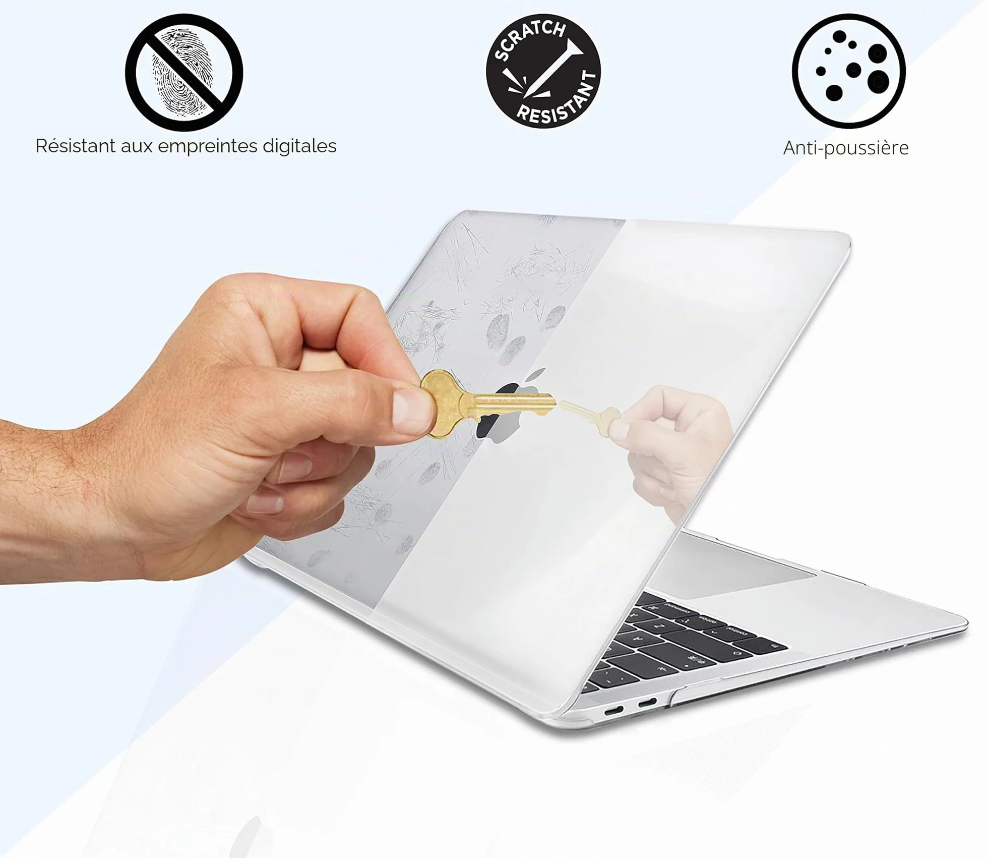 Coque MacBook Air 13 Pounces 2010-2017 A1369 A1466, Étui Rigide Transparent avec Protection de Clavier et Écran