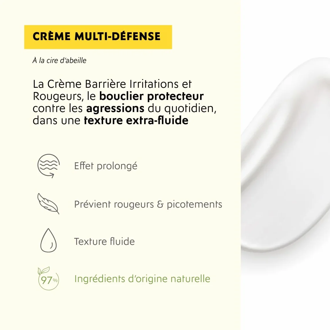 Crème Multi-Défense à la cire d'abeille 150ml - Soin barrière peaux sensibles Fabriqué en France