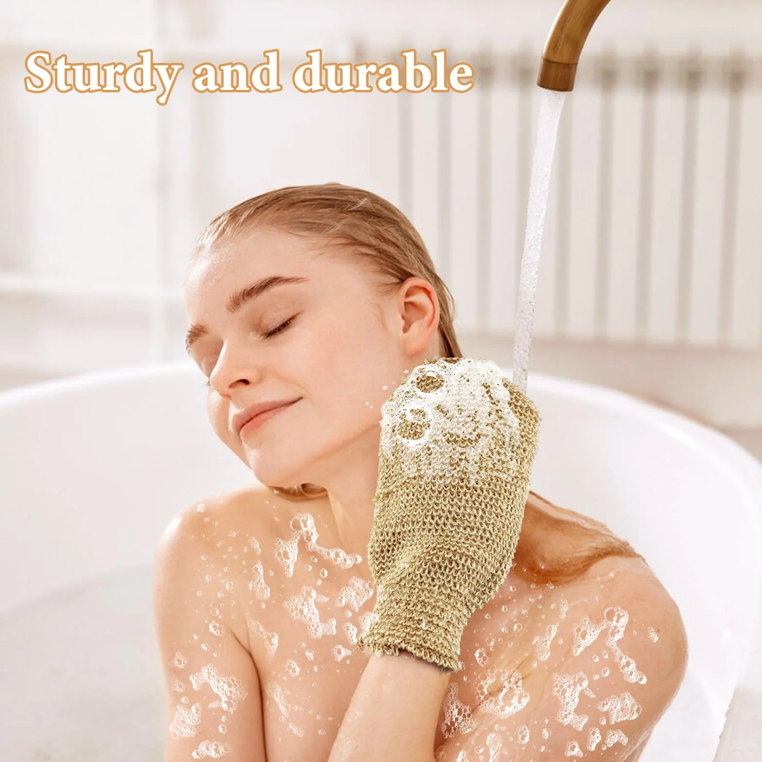 Gant Exfoliant Corps Crin, Lave Dos, Sac Jute, Accessoires Bain Homme Femme