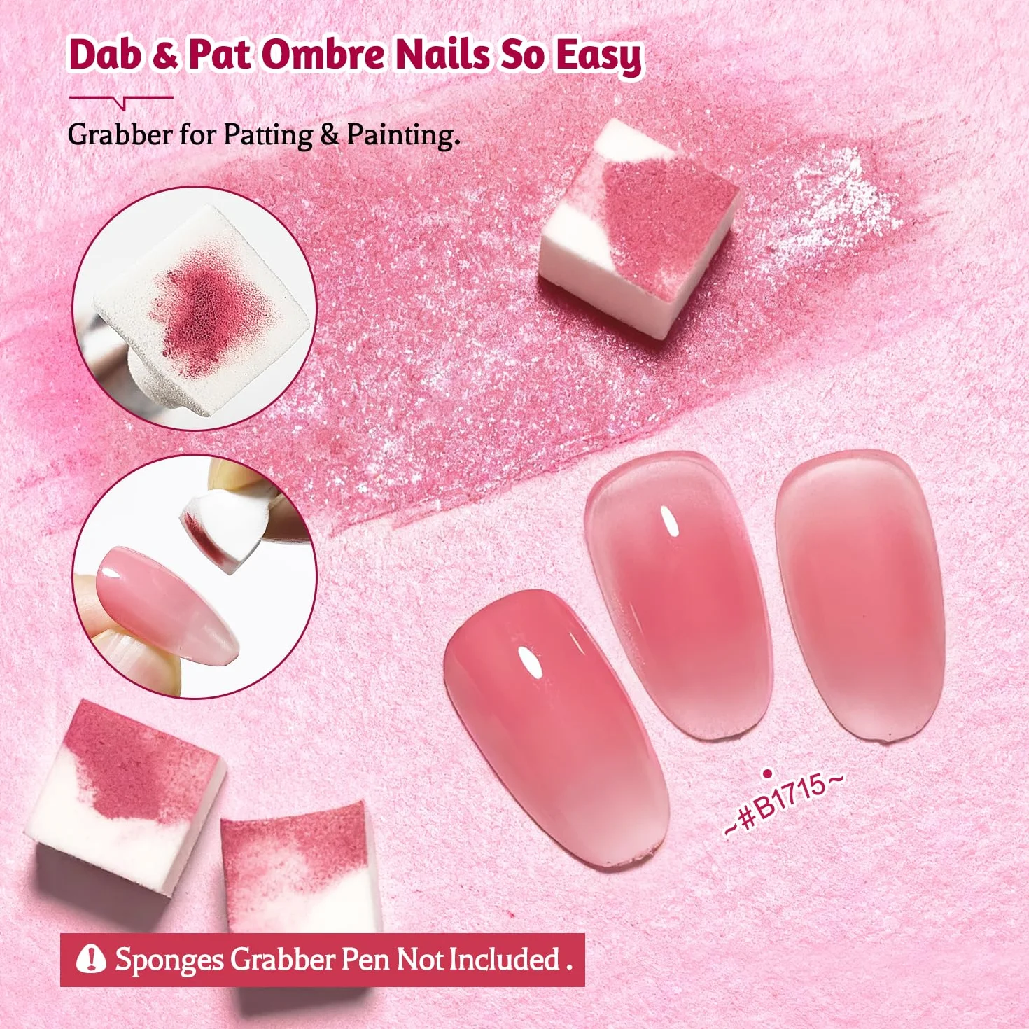 JODSONE 9 couleurs Gel vernis à ongles Pat Painting Gradient Blush Effect Set Nail Art Design