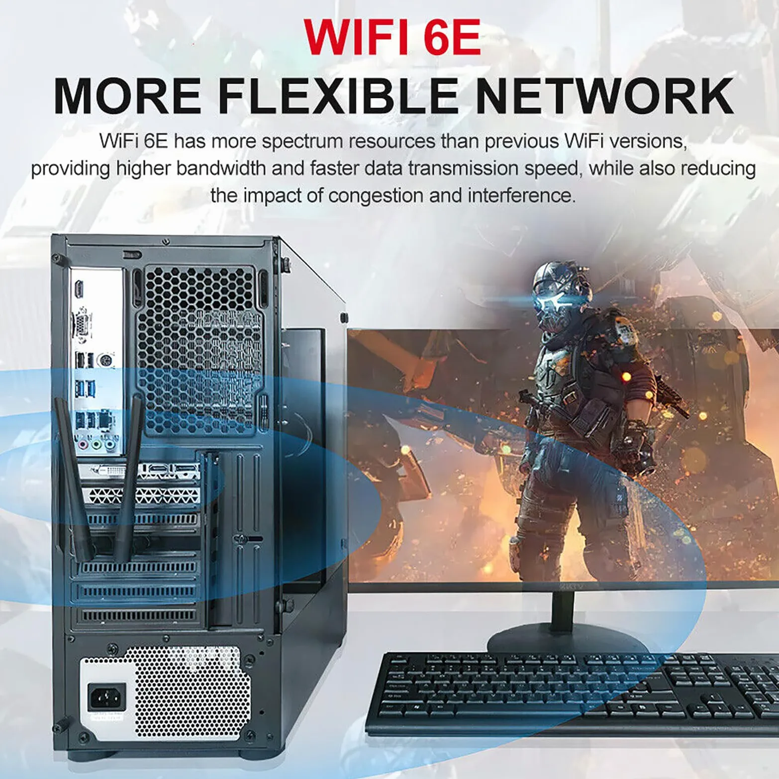 Carte sans fil (WiFi) PCIe WiFi 6E, Bluetooth 5.3, pour puce Intel AX210, Tri-bandes (6 GHz/5,8 GHz/2,4 GHz), pour Win 11/10 64 bits