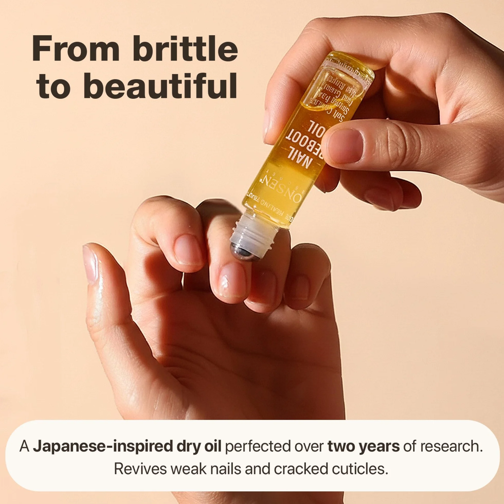 Huile Réparatrice Ongles & Cuticules Onsen 10 ml - Tsubaki, Arbre à thé, Jojoba - Renforce, répare, hydrate