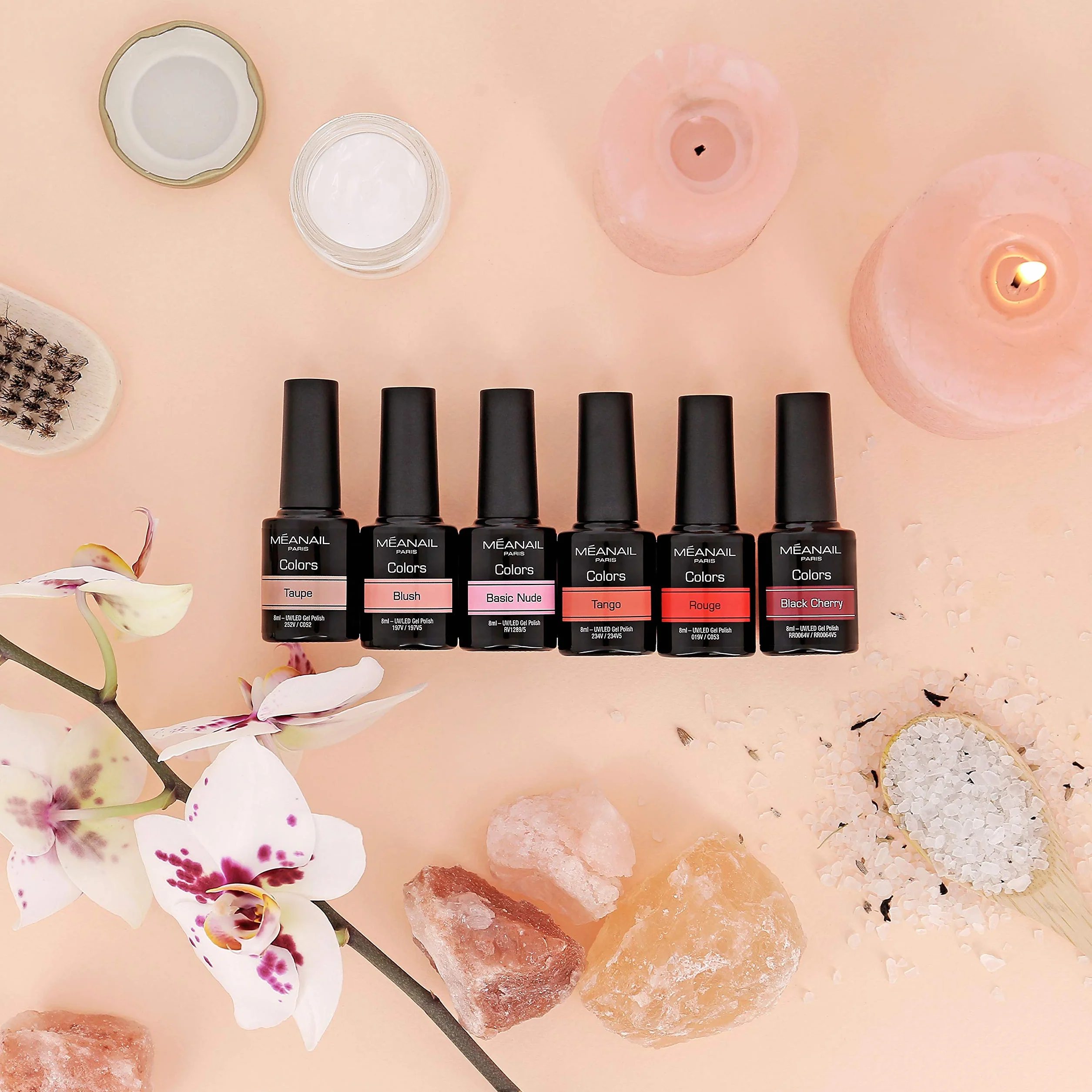 MEANAIL Paris Kit manucure complet Vernis semi permanent Lampe LED 6 Vernis à Ongles Coffret Ruby