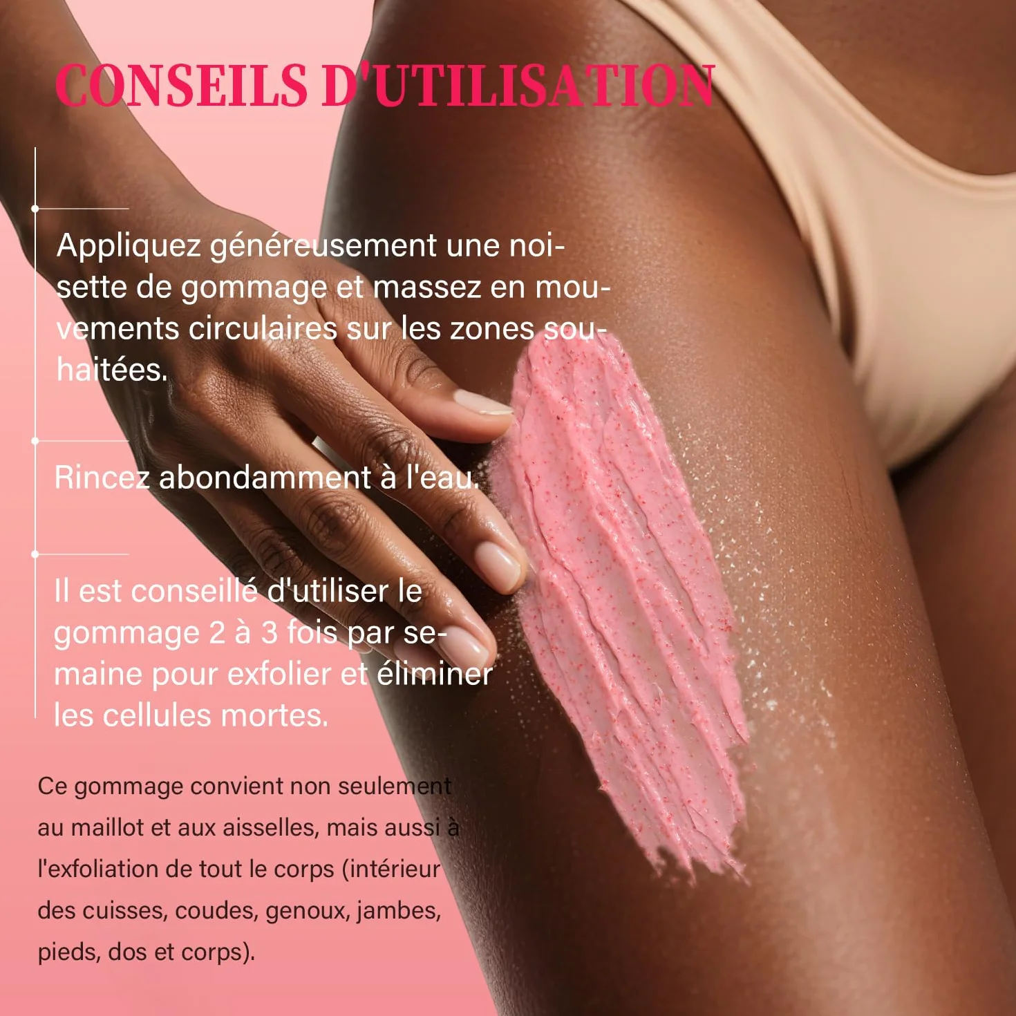 Gommage exfoliant maillot 10% AHA + BHA vitamine C 200g élimine poils incarnés taches brunes