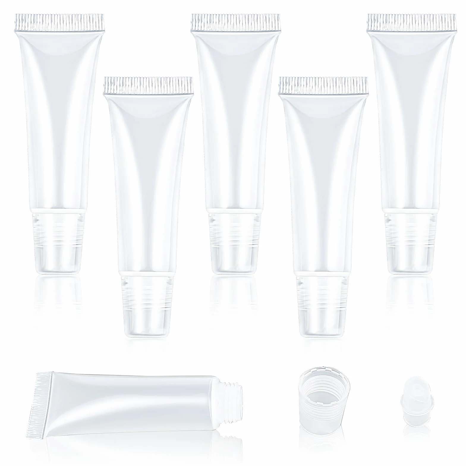 Lot de 5 tubes vides conteneurs souples pour dentifrice de voyage mini flacons cosmétiques rechargeables