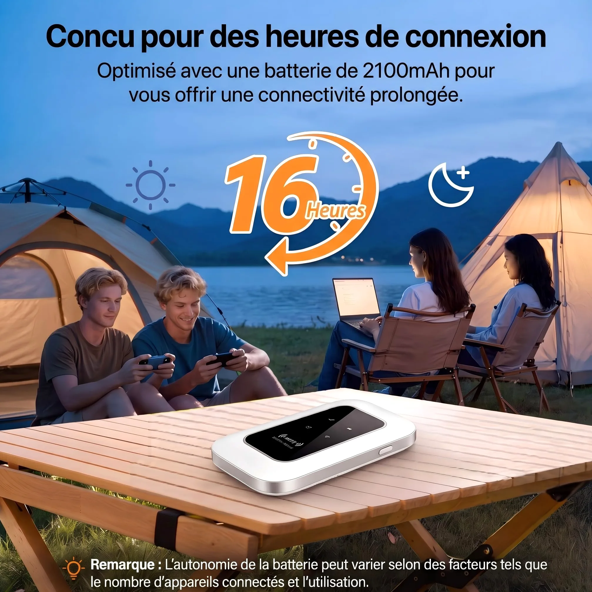 Routeur 5G Nomade WiFi 6 avec Slot SIM Déverrouillé – Modem 5G Portable Haut Débit, Connexion 5G/4G+ pour 28 Appareils, Box Internet Mobile Idéal Voyage, Télétravail, Camping-1