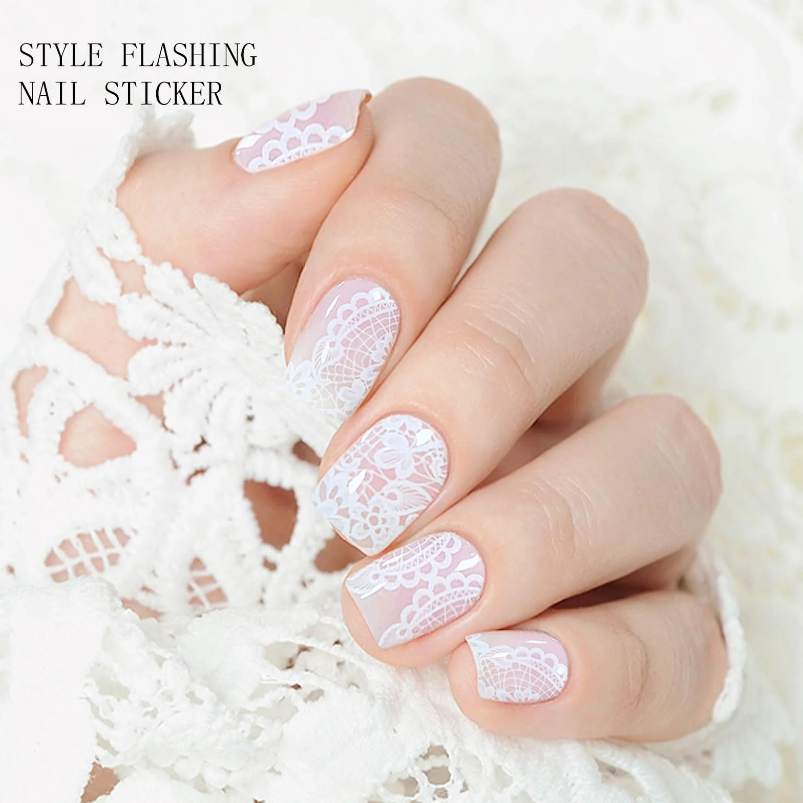 JMEOWIO Fleur Blanche Gel Nail Stickers Semi-durci Autocollant Ongle Gel Uv Deco Nail Art Manucure