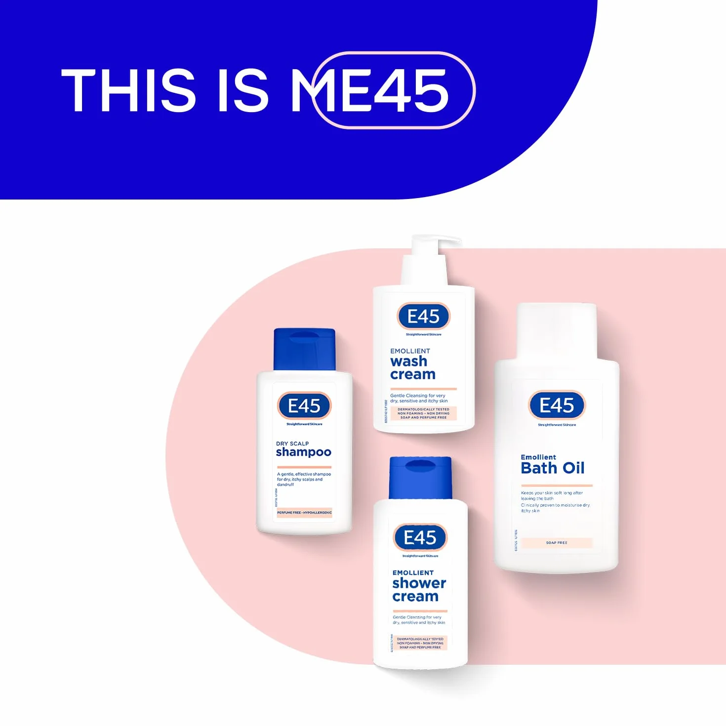E45 Huile de bain adoucissante 500 ml - Gel douche hydratant sans savon ni parfum - Testé dermatologiquement