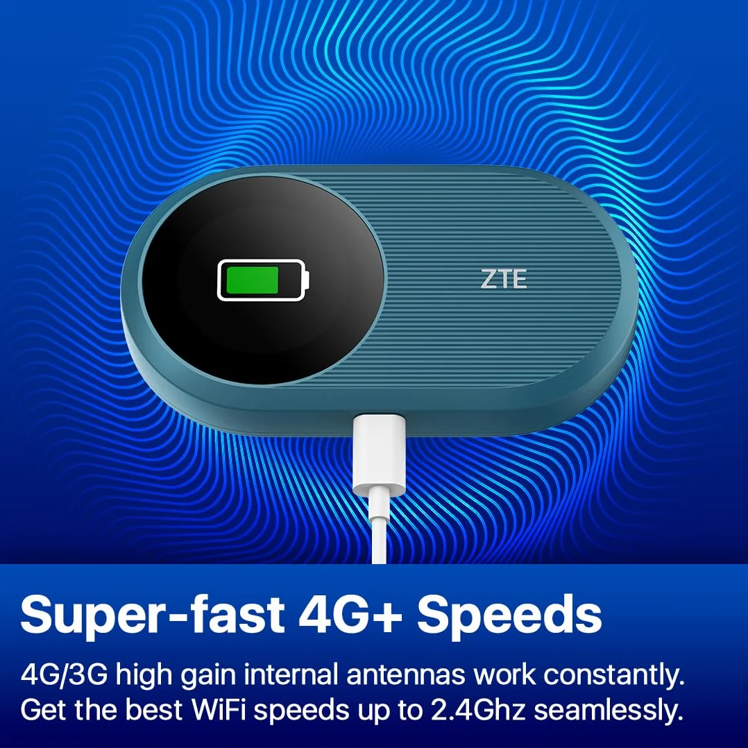 ZTE U10S Pro Blue 4G+LTE Mobile Wi-Fi 6 Portable débloqué connecte 32 appareils 3000 mAh autonomie 10 Heures
