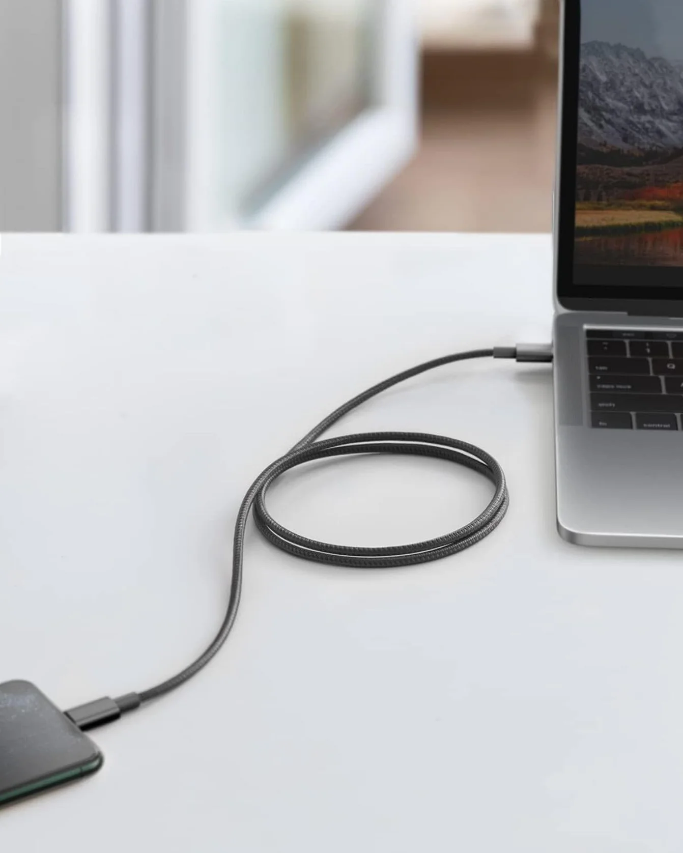 Anker Câble USB C vers Lightning MFi Nylon Charge Rapide Power Delivery 1m pour iPhone 14 Pro/X/XS/XR/8 Plus/AirPods Pro