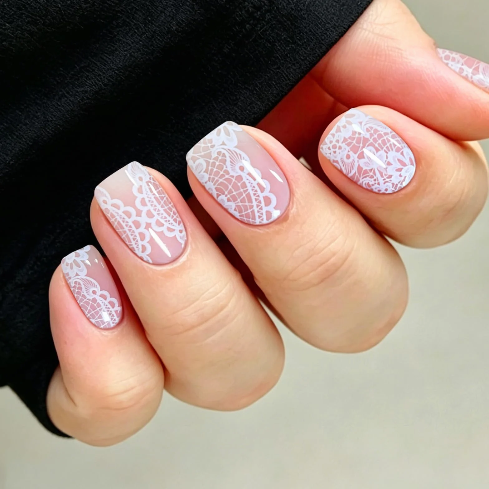 JMEOWIO Fleur Blanche Gel Nail Stickers Semi-durci Autocollant Ongle Gel Uv Deco Nail Art Manucure