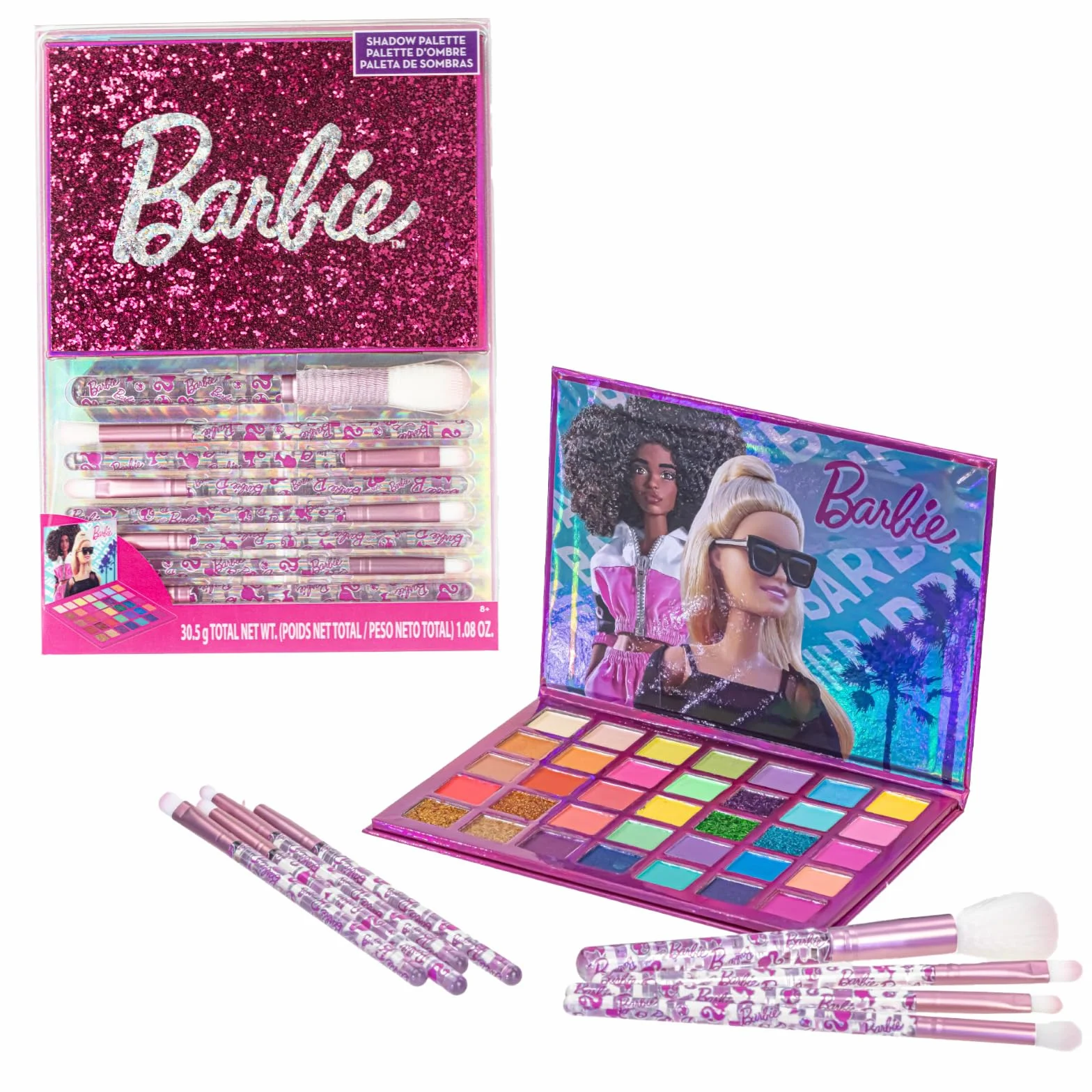 Barbie Palette Fards à Paupières 35 Couleurs avec 8 Pinceaux