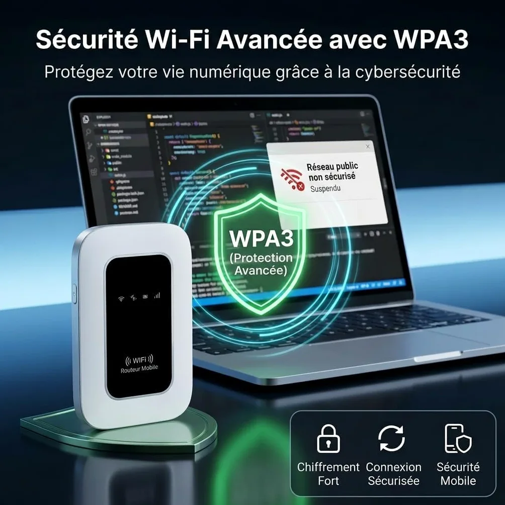 Routeur 5G Portable WiFi 6 avec Slot SIM Déverrouillé – Modem 5G Carte SIM, Internet Mobile Haut Débit 5G/4G+, Débit Ultra Rapide 300 Mbps, Jusqu’à 28 Appareils, Idéal pour Voyage & Télétravail